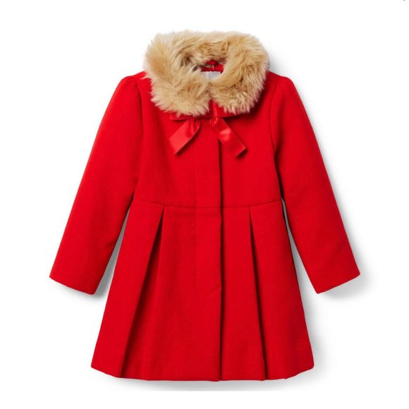 Janie and Jack Other - Brand new Janie & Jack baby girl red coat faux fur collar  tags on size 18-24m